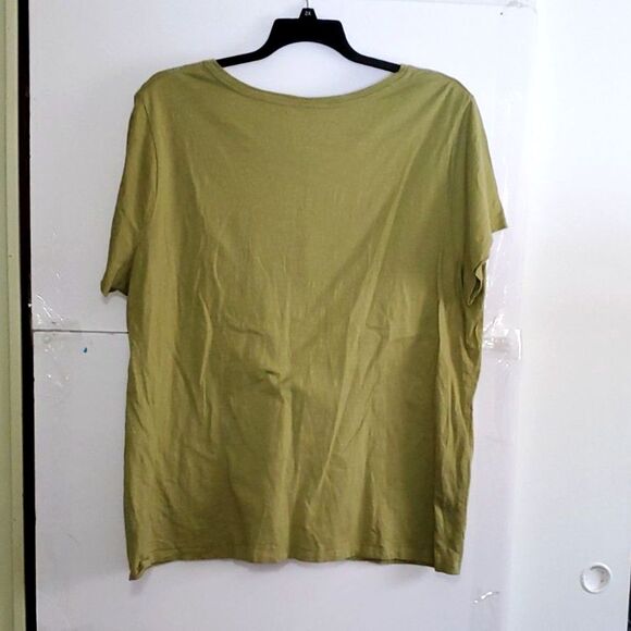 A Faded Glory Women's Plus Top Boho Embroidered Olive Green Cottage Core 4X - Picture 9 of 9